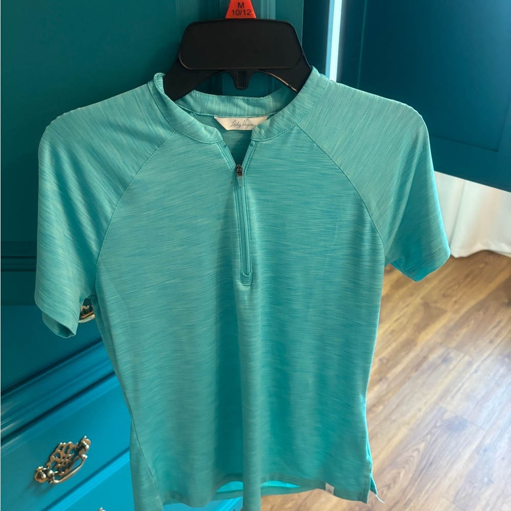 Lady Hagen Turquoise Short Sleeve Top